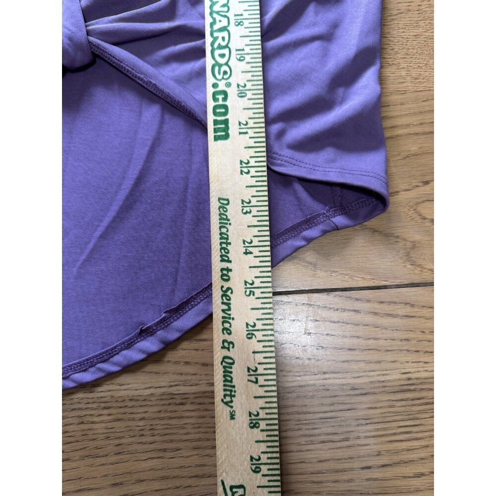 Anthropologie Lavender Field Twist Front Shirt Short Sleeves Lavender Sz Medium - Picture 4 of 7